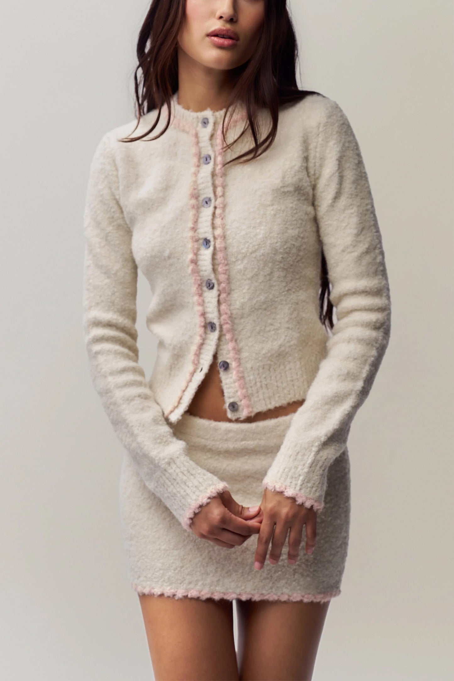 Guizio Palmyra Knit Cardigan Ivory