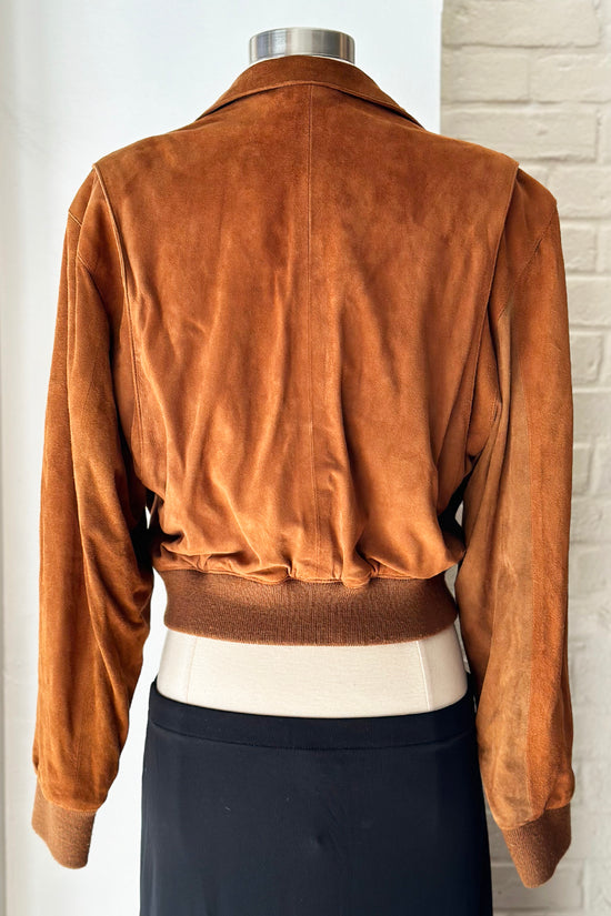 Rare Vintage Ralph Lauren Chestnut Suede Bomber Jacket