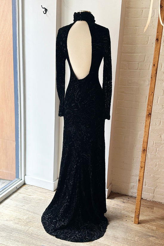 Rare Vintage Ralph Lauren Velvet Devore Backless Gown