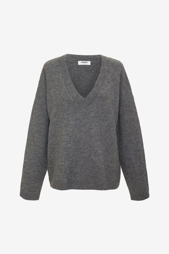 Rumored Hunter V-Neck Sweater Charcoal