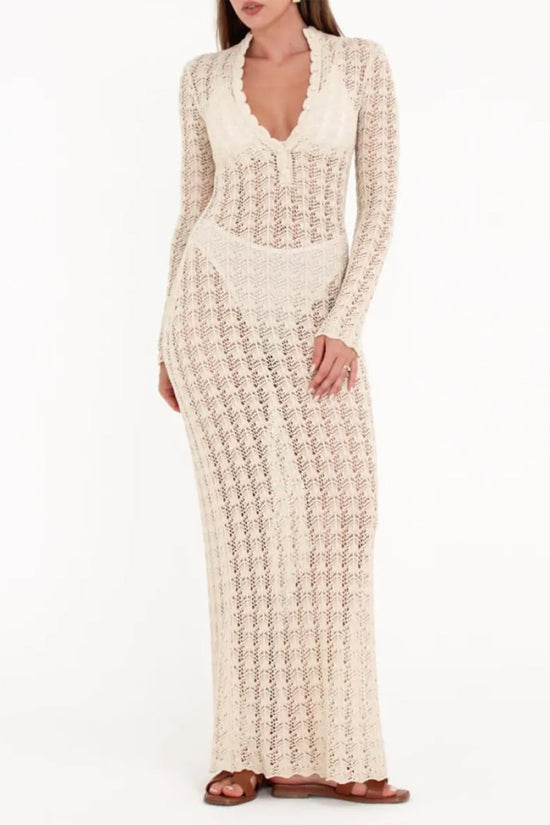 Rumored Ventura Crochet Maxi Dress