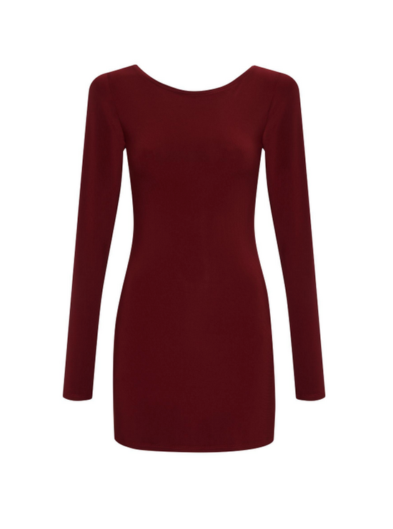 Bella Venice Charleston Mini Dress Burgundy