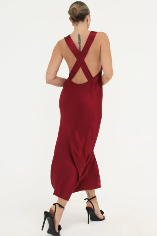 Rumored Vanity Midi Dress Merlot